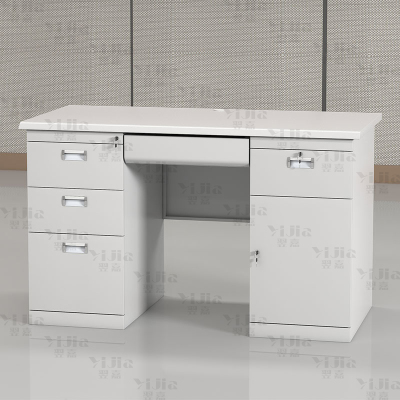 翌嘉 钢制办公桌职员桌员工桌学生写字台1.4米B款