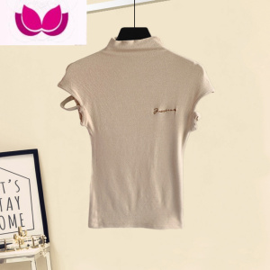 七斓纯欲风辣妹炸街套装女夏新款半袖小高领修身T恤+包臀半身裙套