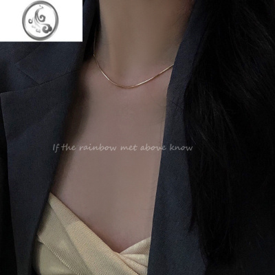 JiMi高级感简约金色蛇骨项链女秋冬冷淡风轻奢小众素链设计感细锁骨链