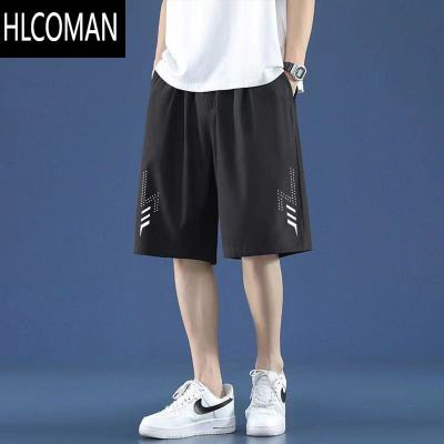 HLCOMAN夏季冰感速干运动宽松短裤男士冰丝休闲透气百搭五分裤空调裤潮流