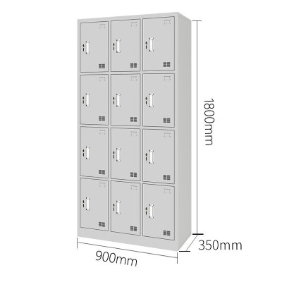 依诗幕铁皮柜十二门储物柜带锁柜子 12门900*350*1800mm