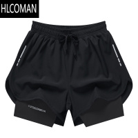 HLCOMAN运动裤男双层简约男士速干比赛男式训练舒适透气短裤新款