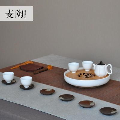 美帮汇锡制黑檀木杯垫杯托 壶垫壶承 功夫茶具茶道配件零配