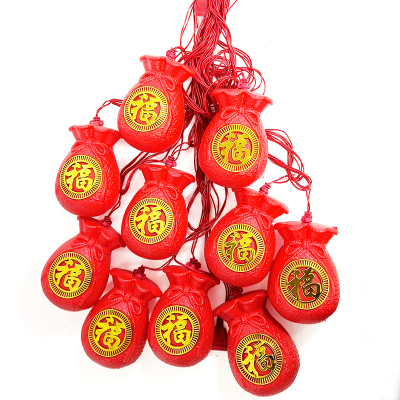 LED灯笼串 9米10灯-福袋款 红色 常亮/条