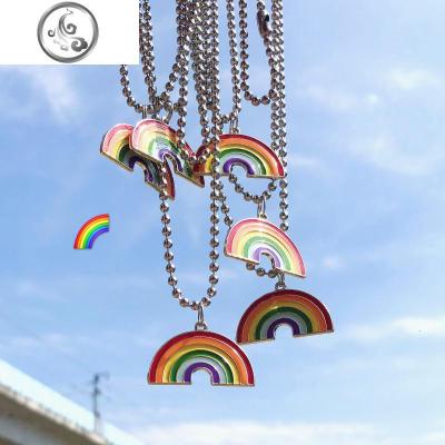 欧美个性ins原宿彩虹项链复古蹦迪土酷女孩童趣百搭情侣闺蜜 JiMi