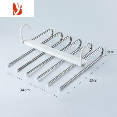 三维工匠折叠裤架伸缩多多层挂裤子衣架专用家用裤夹衣柜收纳器防滑