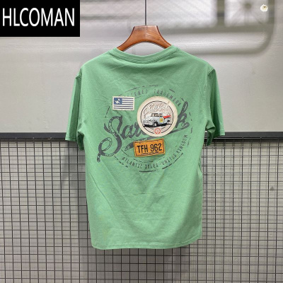 HLCOMAN短袖T恤男夏季新款印花个性修身半袖时尚青年百搭休闲潮上衣