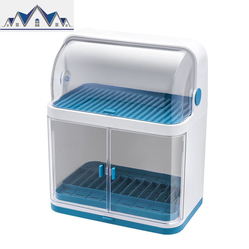 厨房碗碟碗筷置物架橱柜多层带盖内抽屉式小型家用塑料放大收纳盒 三维工匠