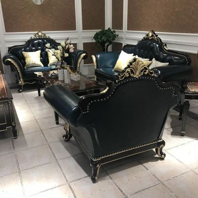 欧式真皮沙发123组合新古典实木沙发皮艺沙发小户型客厅家具