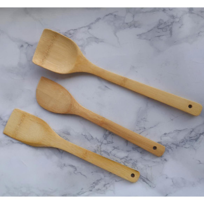 家用无漆无蜡竹煎铲平底锅专用楠竹锅铲炒菜实木铲子套装辅食煎蛋 敬平 竹煎铲+竹斜铲+竹锅铲有弯度