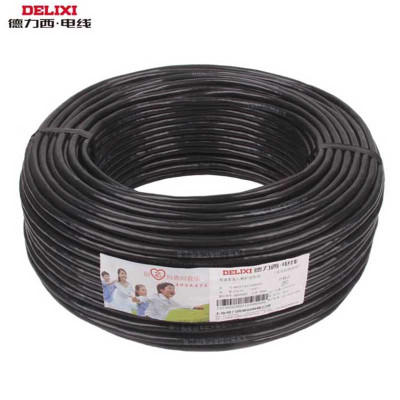 德力西 RVV护套线3芯1.5平方铜芯电线软线电源线国标电缆 黑色 RVV 3*1.5 100米/盘