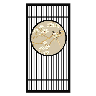 定制中式实木屏风隔断墙客厅入户玄关办公室酒店茶室落地栅栏座屏 240X120胡桃木