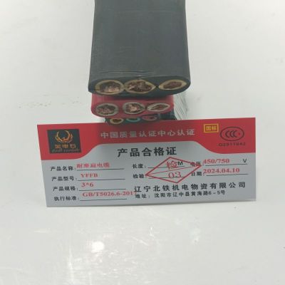 金电石 耐寒扁电缆 YFFB 3*6 米