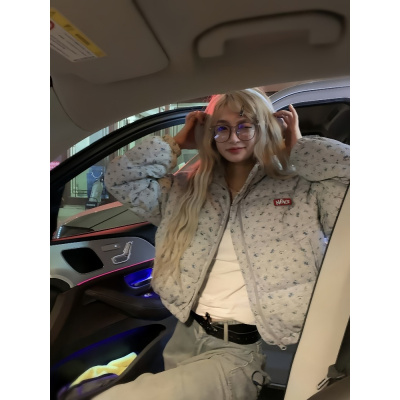 年女冬短款棉服美式高级感小碎花棉衣棉袄宽松加厚保暖外套