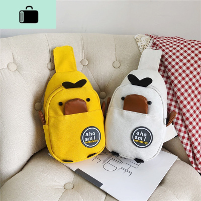 成人斜挎包包男女孩儿童胸包韩版帆布小鸭子单肩包中小学生背包NEW LAKE女士单肩包