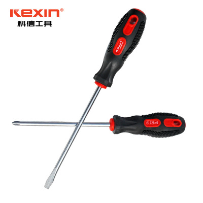 科信(kexin)橡胶柄十字螺丝批 磁性十字螺丝刀 起子改锥 6*200mm KX216200 1盒(12支/盒)