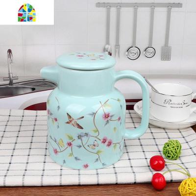 夏日柠檬大号容量凉水壶 家用陶瓷壶冷水壶茶壶耐热可高温1.6升 FENGHOU 彩冠花鸟陶瓷壶1L