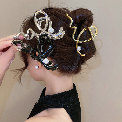金属大号抓夹女2024新款高级感夹子头饰发夹后脑勺发卡盘发鲨鱼夹送女朋友老婆情人节七夕生日礼物