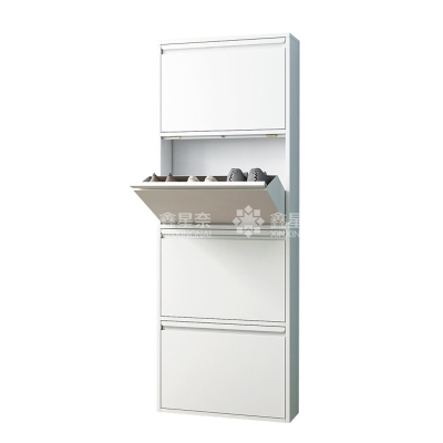 鑫星奈XXN4022019 钢制翻斗鞋柜简约现代收纳柜白色四斗