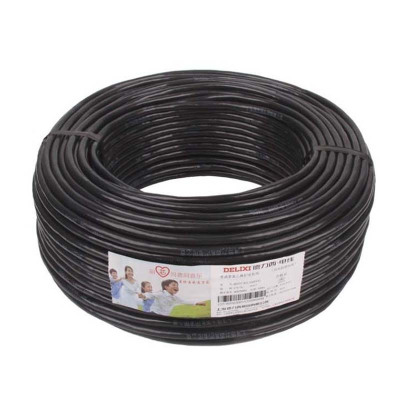 德力西RVV软护套线二芯1.5平方铜芯电线国标室内外工程电缆电源线 黑色100米 RVV 2*1.5