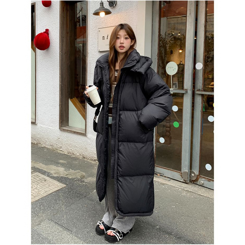年女冬新款大被子超好看泡芙柔软长款过膝棉衣加厚棉服外套