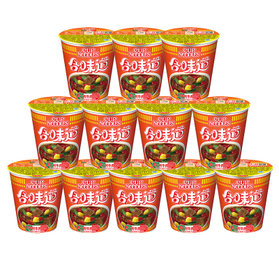 日清(NISSIN) 方便面组合装 杯面泡面快餐面 意大利牛肉风味12杯整箱装