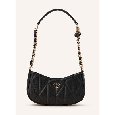 盖尔斯(GUESS)女式单肩包亮面印花拼接设计大容量拉链开合内袋防滑底座