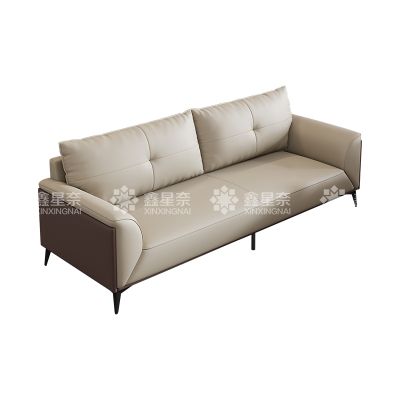 鑫星奈 XXN4031240 简约办公沙发商务会客洽谈沙发 牛皮三人位