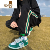 YANXU华夫格裤子男夏季织带魔术贴束脚卫裤美式街头风休闲运动长裤