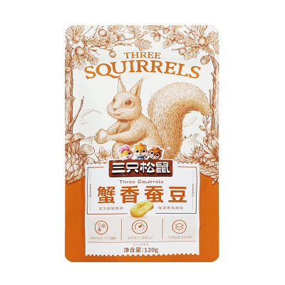三只松鼠蟹香蚕豆便携干果炒货休闲小零食解馋小吃120g*1袋