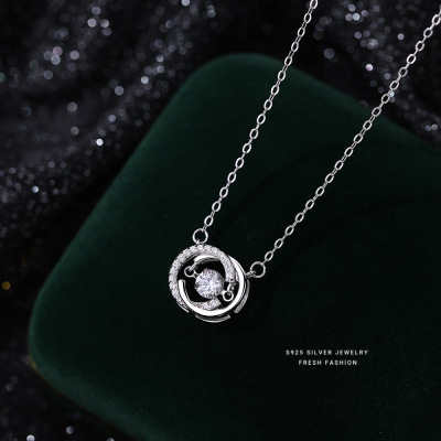 s925纯银项链女双C跳动的心时尚ins高级感设计灵动锁骨链小众百搭送女朋友老婆情人节七夕生日礼物