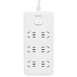 齐心 PCP-WZ6105 延长线插座 6位30孔 总控全长10.0米 白 白色