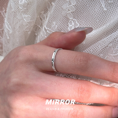 925纯银简约碎冰冰戒指女指环尾戒高级感简约轻奢新款气质送女朋友老婆情人节七夕生日礼物
