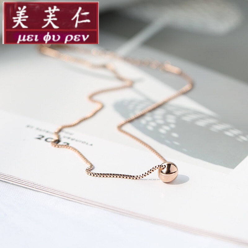 项链女镀18k玫瑰金包金短锁骨链chic网红颈链韩国气质简约寓意七夕