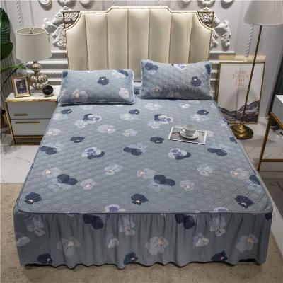 家柏饰(CORATED)床罩防滑防尘床裙式床单单件床笠围裙床套加厚夹棉三件套夏季夏天