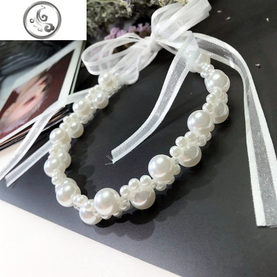 珍珠蕾丝儿童锁骨链女简约短款网红脖子饰品百搭韩国项圈项链颈带 JiMi