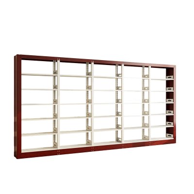 臻远ZY4072630 钢制书架红色资料架 单面6层一列五组 4600*300*2000mm