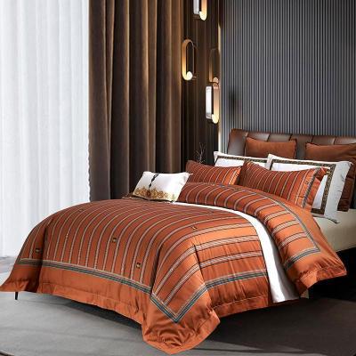 美帮汇140支全棉四件套轻奢5D数码印花埃及长绒棉欧式简约色床上用品