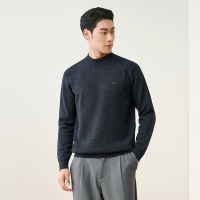 恒源祥羊毛衫男中年纯羊毛冬季加厚针织衫宽松打底爸爸毛衣男