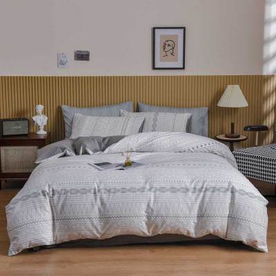 安居先森卡帝亚活性精梳棉印花双人床四件套活性印染D1508