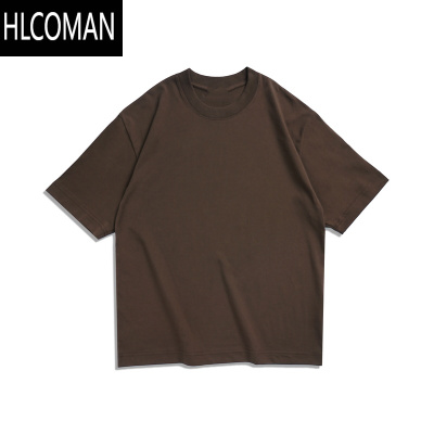 HLCOMAN日系260克宽松短袖T恤男女夏季cityboy学院风休闲半袖体恤衫