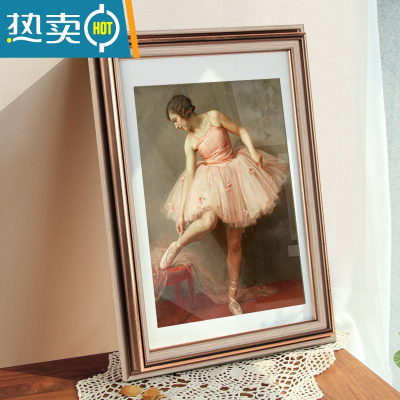 敬平装裱挂墙创意美式画框创意5075厘米大相框定制20 24 36寸16 4开8k 浩灰 32寸挂式[可放60*80cm