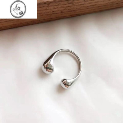 JiMi韩国小众设计师大小头冷淡风戒指网红可调节女ins气质极简镀金