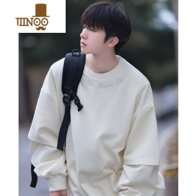 YANXU假感卫衣男外套潮牌2023新款痞帅上衣潮流早秋圆领