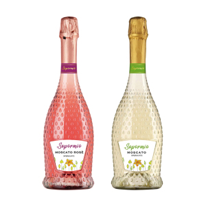 意美斯 白桃红双瓶装起泡葡萄酒750ml*2瓶 意大利莫斯卡托甜高泡香槟塔用酒