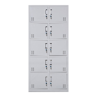 铭威盾更衣柜员工铁皮柜健身房宿舍储物柜带锁存包柜收纳柜钢制十门更衣柜