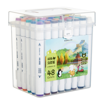 齐心 ZYMK09-48 双头马克笔 1.0-6.0mm 配 48色/桶