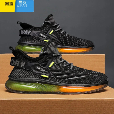 聚范2023新款韩版休闲运动鞋夏季透气跑步运动飞织网鞋舒适防滑男鞋