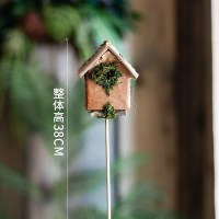 美帮汇鸟窝鸟巢小房子花插地插 手工艺术 杂货花园装饰趣味摆件 F款