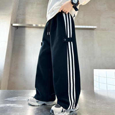 男童裤子春秋款新款痞帅风儿童秋季休闲阔腿工装裤大男孩秋装